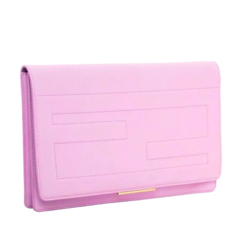 Fendi Tube Macro Large Pink Clutch NWT